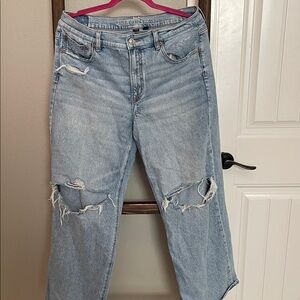 American Eagle Outfitters Light Blue Ripped Boyfriend Jeans